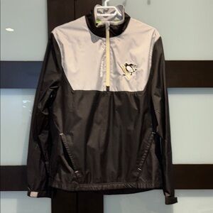 Reebok Pittsburgh Penguins Black & Gray Lightweight Pull-Over Jacket